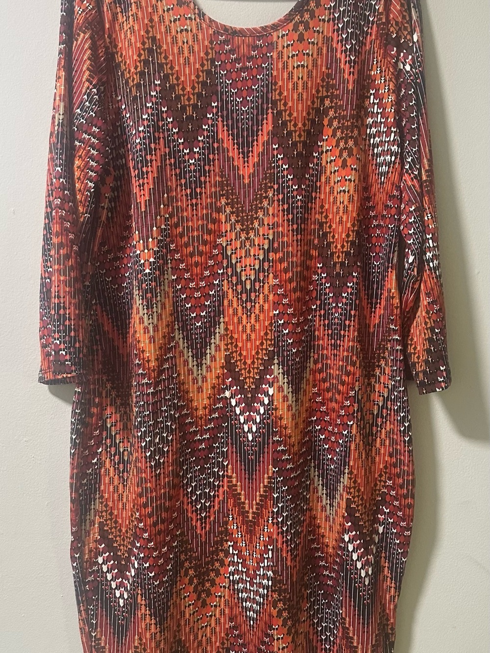 Fashion to Figure Orange Multi-Print Long Sleeve Swim Coverup